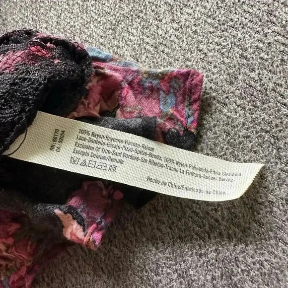 Intimately Free People Voile & Lace Slip Floral Tunic Small - Picture 5 of 6